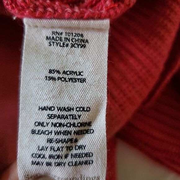 Soft Surroundings Knit Sweater Womens Size PM Petite Large Red Lightweight Tunic - Picture 9 of 9